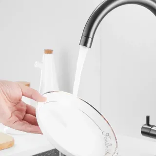 Смеситель для кухни Shevanik S128T с подключением фильтра оружейная сталь